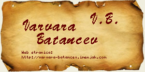 Varvara Batančev vizit kartica